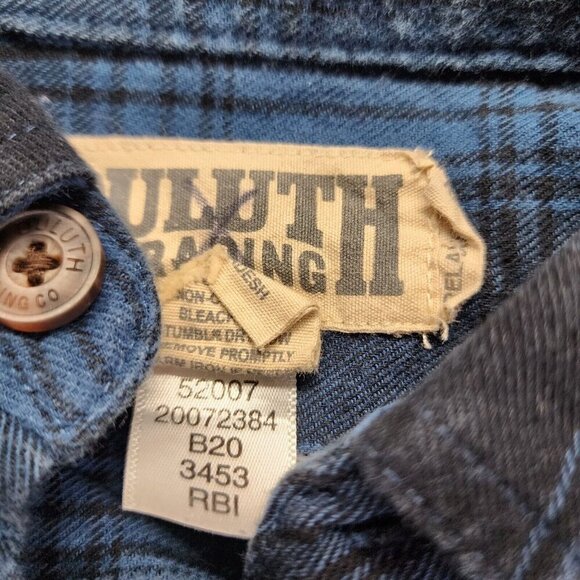 Duluth Free Swingin Relaxed Plaid Gray Brown Button Down Flannel Shirt Mens 2XLT - Picture 6 of 12